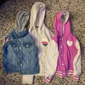 Outwear bundle- 2 hoodies and a Jean vest